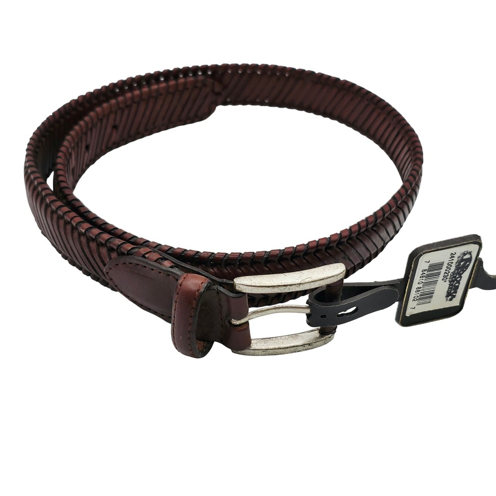 Nocona Belt Co Braided Leather Belt Men 30 Mahogany Brown Western Americana Barn